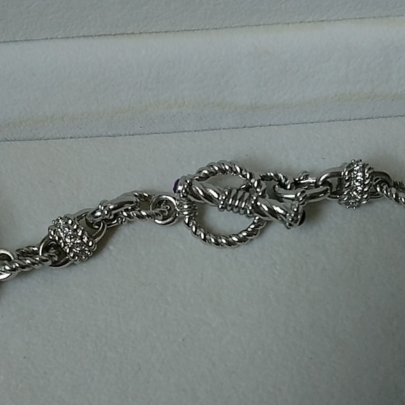 Judith Ripka heavy toggle link necklace - Picture 2 of 5